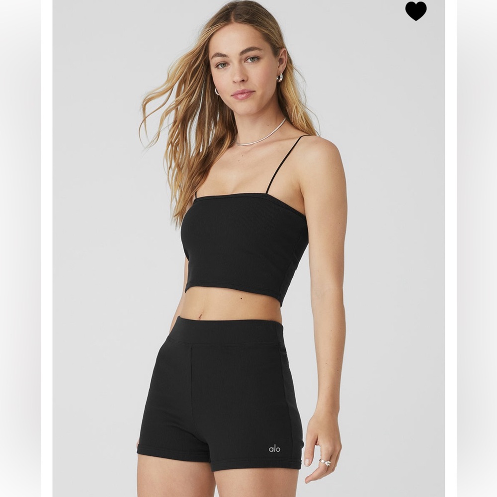 ALO Goddess Ribbed Bandeau Top